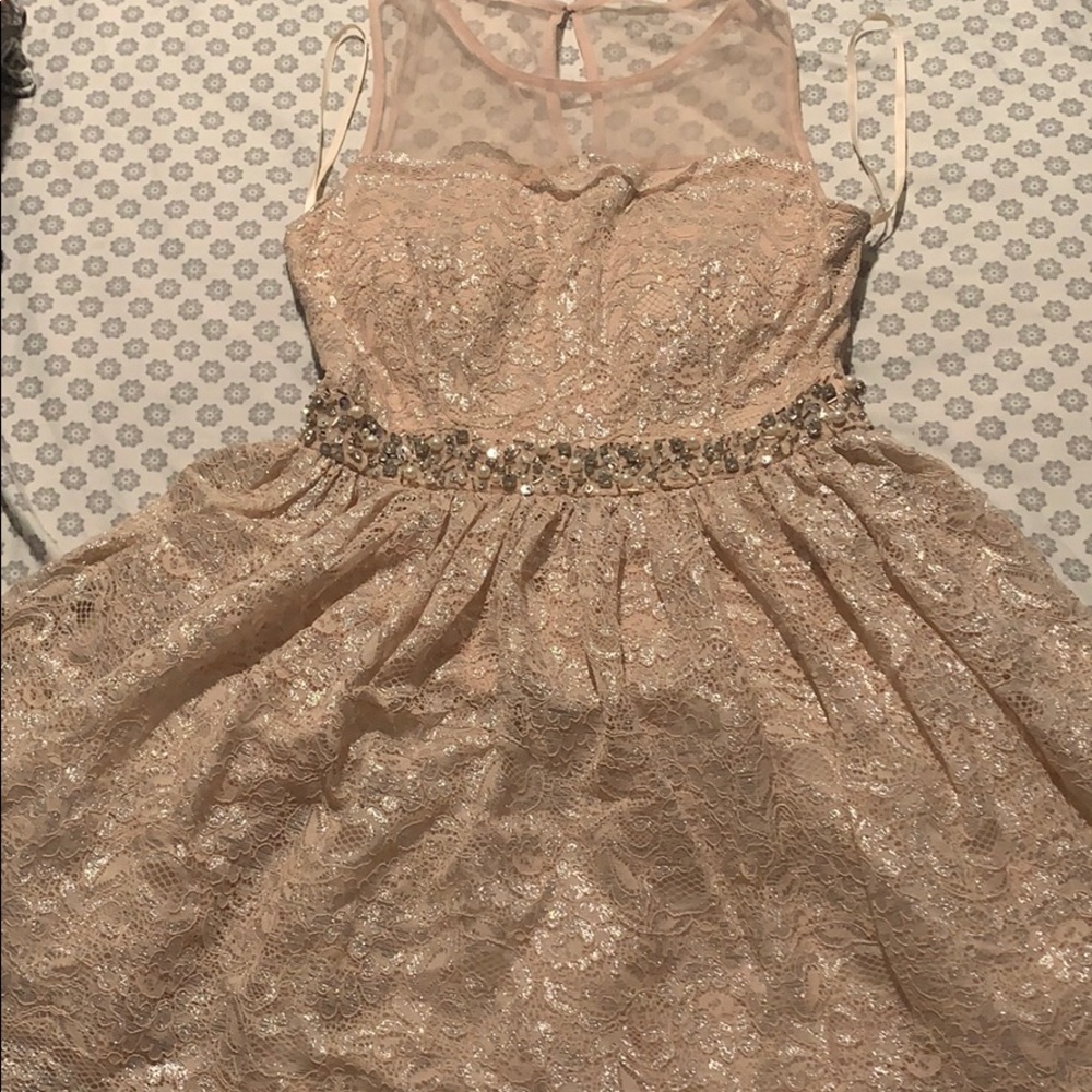 Powder Pink sequined Prom dress
